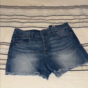 Blue Denim Cutoff Shorts